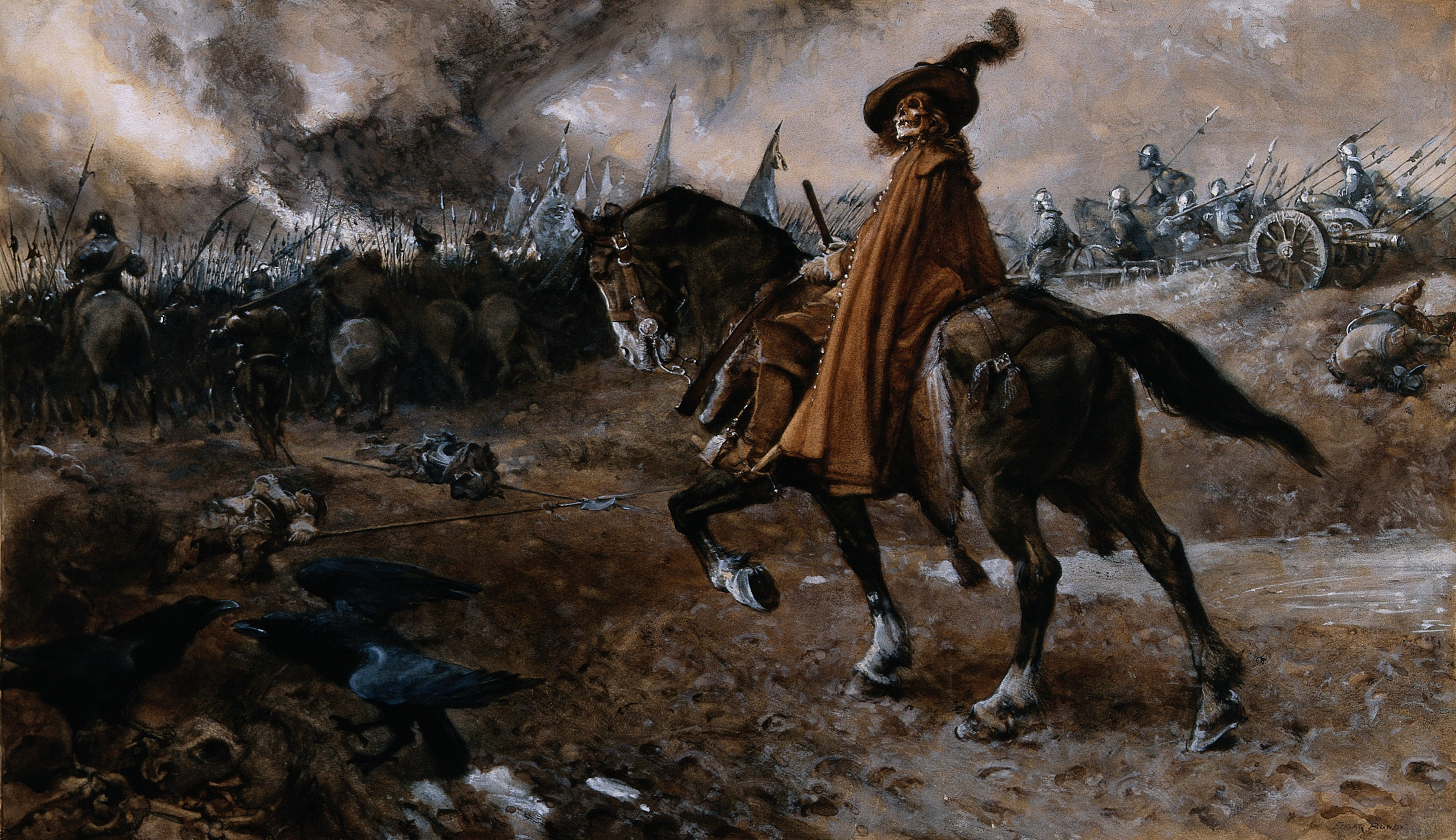 Death_as_general_rides_a_horse_on_a_battlefield._Watercolour_Wellcome_V0042260.jpg